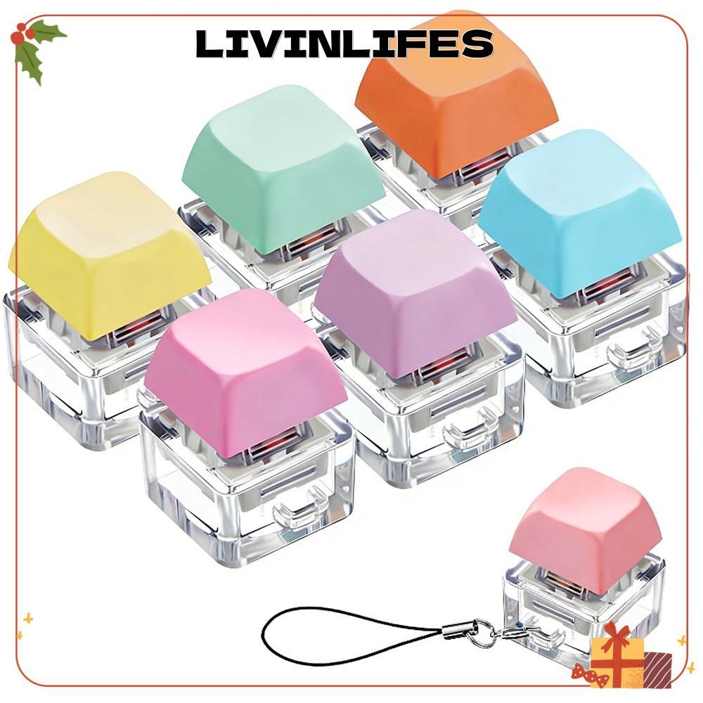 ILIVINLIFE Finger Keyboard Caps, Keycap ไม่มีไฟ Fidget พวงกุญแจ, ผ่อนคลายผ่านเวลา DIY คีย์บอร์ดบรรเทาความเครียด Clicker ของเล่น