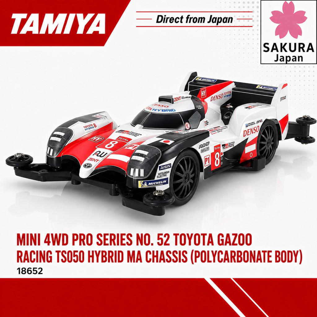 Tamiya Mini 4WD PRO Series No. 52 Toyota Gazoo Racing TS050 HYBRID MA Chassis (Polycarbonate Body) 1