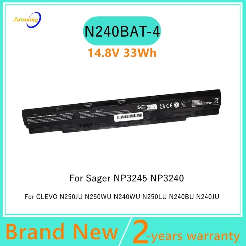 N240BAT-4 แบตเตอรี่แล็ปท็อปสําหรับ CLEVO N250JU N250WU N240WU N250LU N240BU N240JU สําหรับ Sager NP3