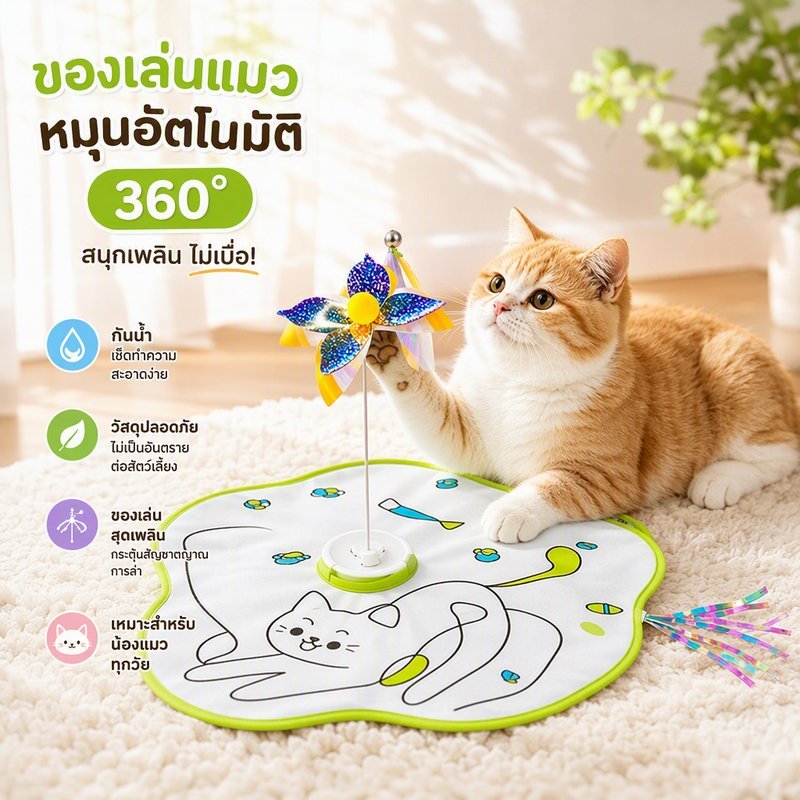 ของเล่นแมวไฟฟ้า โต้ตอบ อัตโนมัติ 2in1 ชาร์จusb วิ่งสุ่ม ขนนกเชือก แมวคอนโด ลดเครียด ออกกำลังกาย