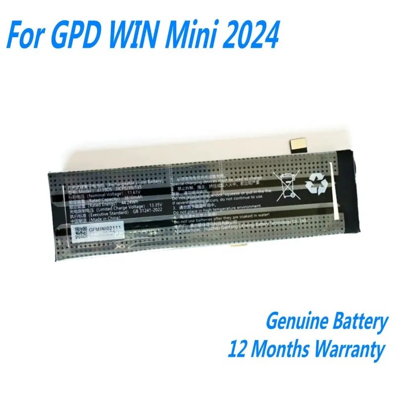 11.161V 44.24wh 3810mAh 4139D5 แบตเตอรี่สําหรับ GPD WIN Mini 2024 แล็ปท็อปสําหรับเล่นเกมมือถือ