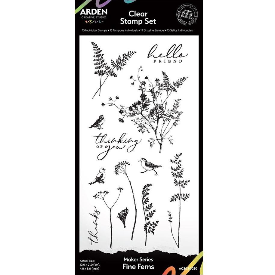 Arden Creative Studio Maker Series Fine Ferns ชุดแสตมป์ 4x8 นิ้ว