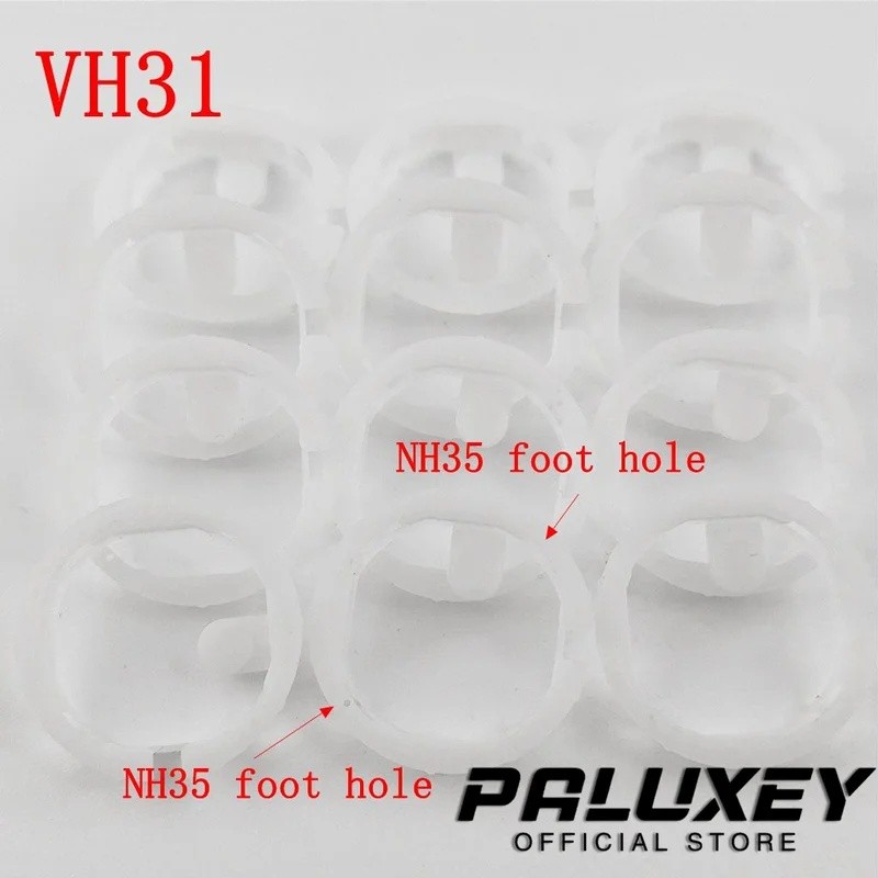 PALUXEY TMI VH31 พร้อม NH35 เท้าผู้ถือกรณี Spacer พลาสติกแหวนด้านในนาฬิกาเบาะ Mount Spacer ปะเก็นสํา