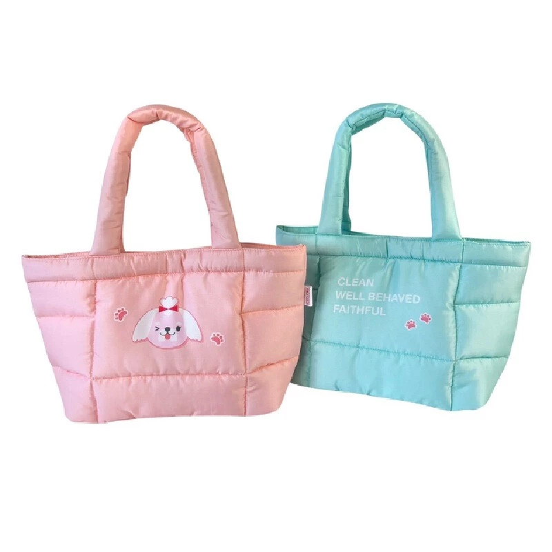 [ของแถม ห้ามซื้อ] SHIHTZU กระเป๋าผ้านุ่ม Tote Bag Polyester เคลือบเงา สกรีน 2 ด้าน สีชมพู/เขียวมินท์