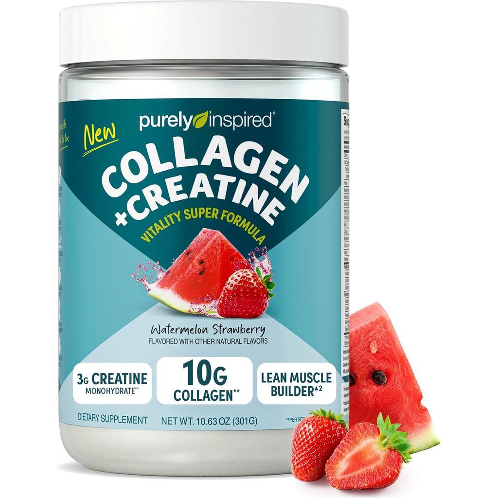 คอลลาเจนและผง Creatine ที่ได้รับแรงบันดาลใจจากนั้น, แตงโม Strawberry-10g คอลลาเจนและ 3g Creatine Enh
