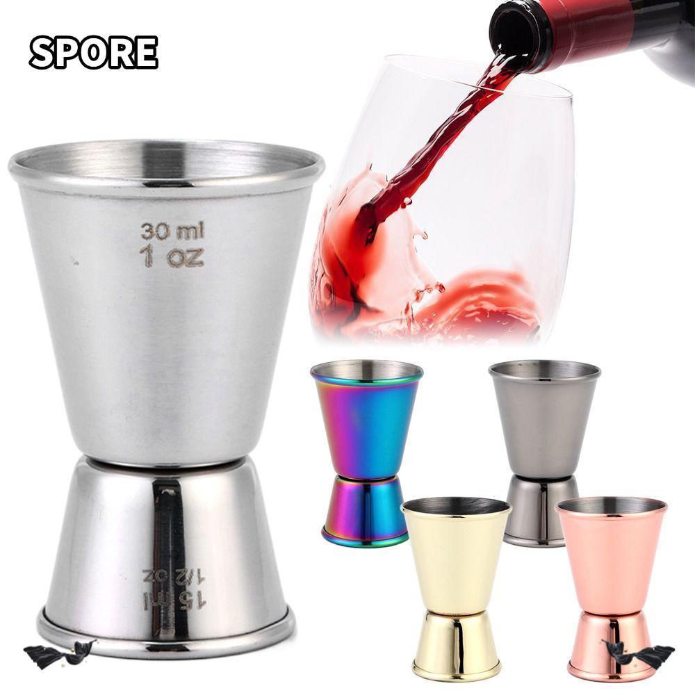 SPORE วัด Jigger, 1/2-1oz Dual Shot Mug Shaker, 304 สแตนเลสสไตล์ญี่ปุ่น Barware สําหรับ Bartending