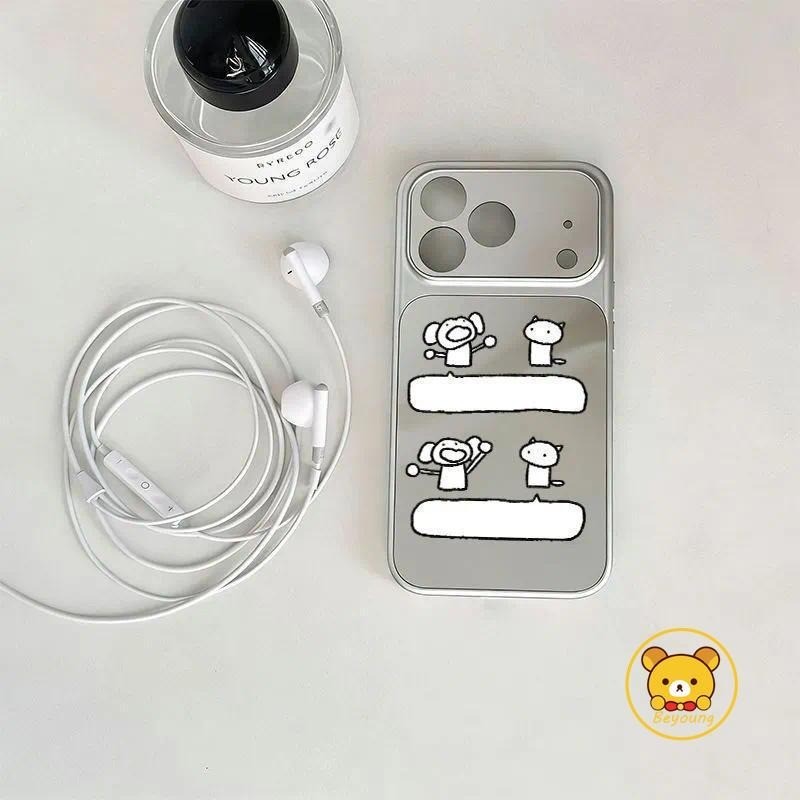 สาวChattingกระจกแมวเคสโทรศัพท์สําหรับXiaomi 17T 17 Pro Max 15 15T 14 14T 13 13T 12 Ultra 12T 12S 12X Mi 11i 11X 11 Lite Proฝาครอบการ์ตูนกล้องป้องกันกรณี