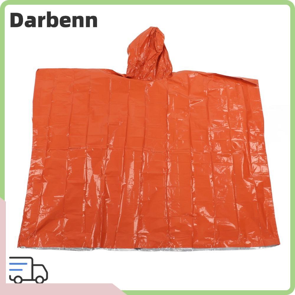 DARBEMY เสื้อปอนโชแบบใช้ซ้ําได้, ฟิล์มอลูมิเนียม PE 100x120 ซม. เสื้อปอนโชฉุกเฉิน, ทนทานพร้อมถุงเก็บ