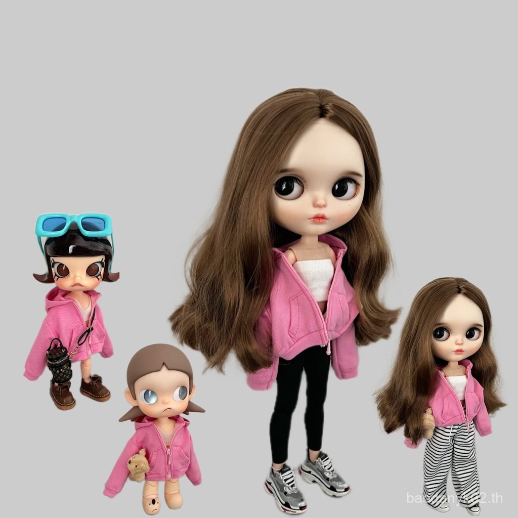 Blythe Little Ragdoll Clothes ob24 bjd Little Six Gazi Sister azone Body Clothes Zipper Sweatshirt