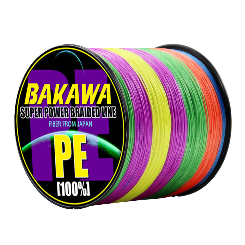 BAKAWA 1000M 4 Strands Braided Fishing Wire Long Lasting PE Line สําหรับ Ocean Angling Fish Line