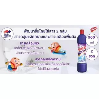 VIXOL น้ำยาล้างห้องน้ำ สีม่วง(สมาร์ท) ขนาด900มล. (1 แถม 1)