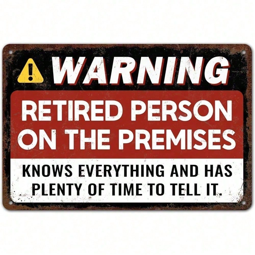 HELLOYOUNG ป้ายเกษียณโลหะตลก Hilarious Tin Wall Decor Office Man Cave Rustic Plaque Plaque Plaque Pl