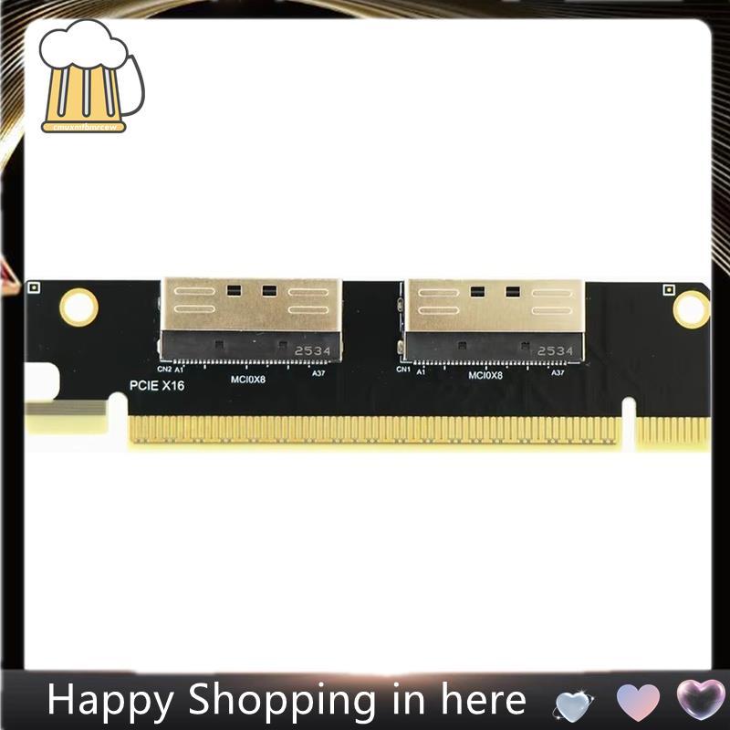 Dual MCIO X8 PCIe 4.0 X16 PCIe ถึง MCIO Bifurcation Splitter อะแดปเตอร์การ์ดสําหรับ GPU AI การฝึกอบร