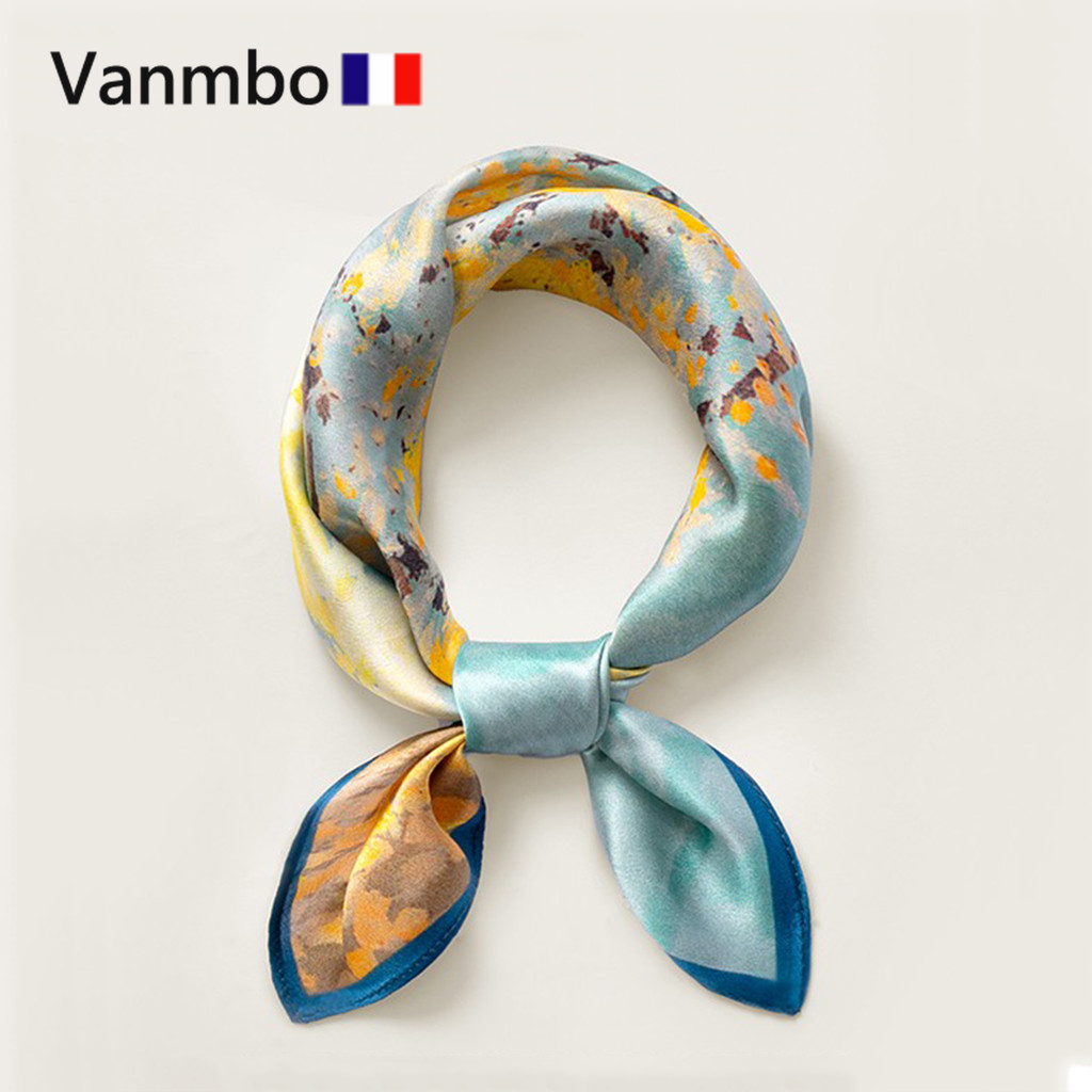 Qixi หรูหรา VANMBO VANMBO VANMBO ผ้าพันคอไหมผ้าไหม 2026 ผู้หญิงคอ High-End ผ้าพันคอสี่เหลี่ยมเล็ก