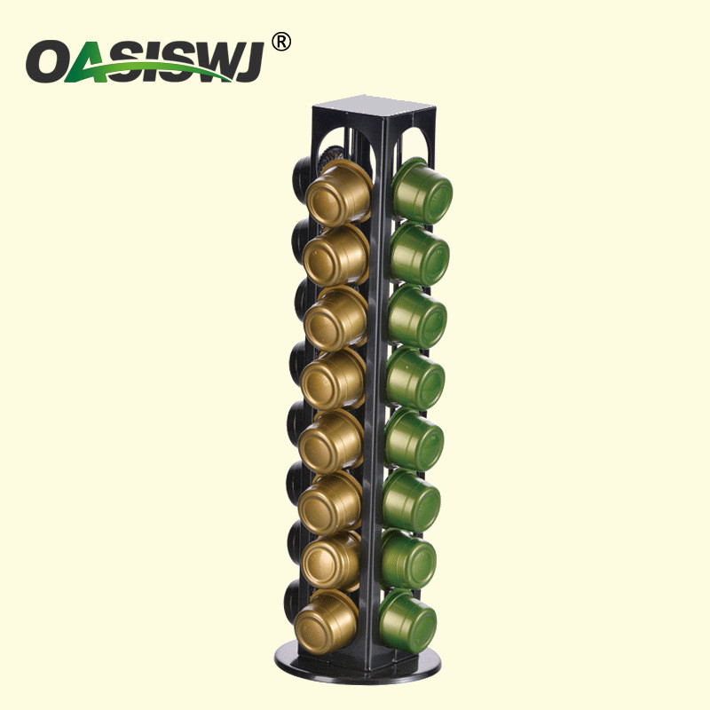 OASISWJ YZ1364 Medium Bag Espresso Capsule Holder caffital Capsule Storage หมุนได้ 32 DOHX