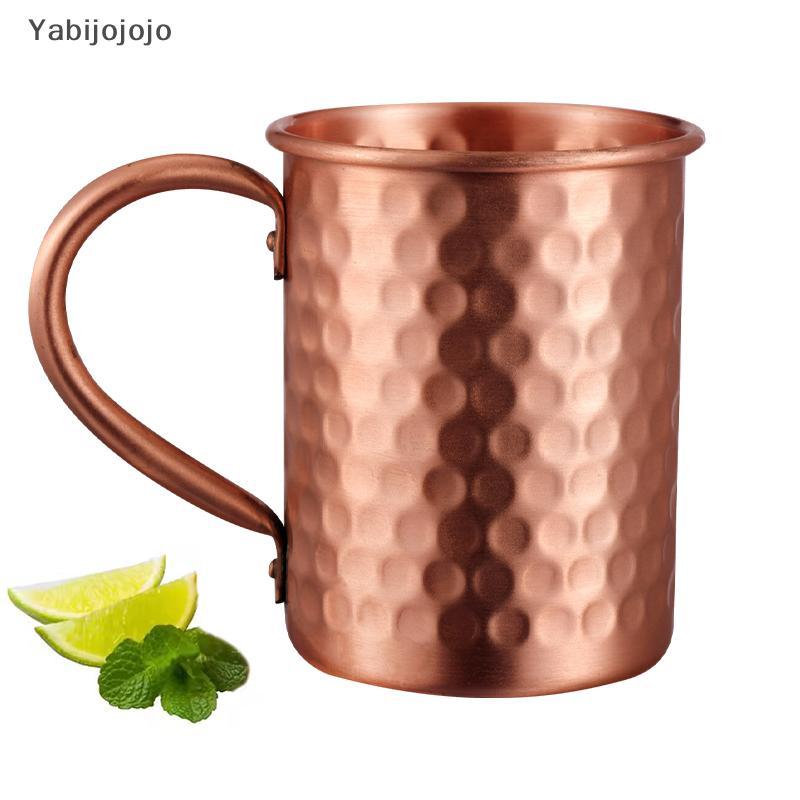 Yabijojojo 500ml 100% ทองแดง Moscow Mule แก้ว Cotail ถ้วยไวน์ตอกทองแดงแก้วเบียร์แก้วกาแฟถ้วยนมบาร์ถ้วย Drinkware สแตนเลสทนทานใหม่
