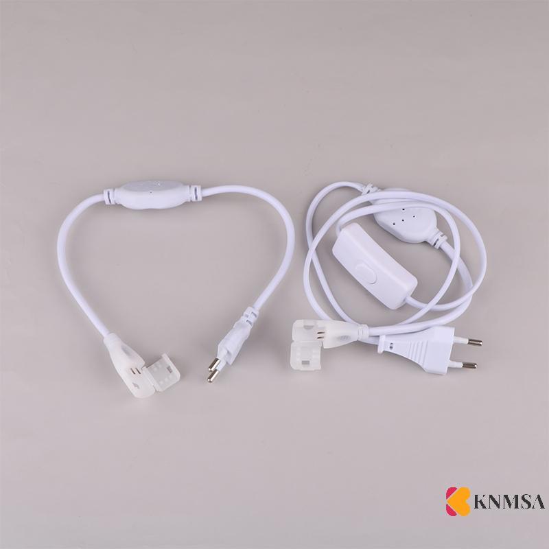 KNMSA] EU Plug Forneck 220v COB LED Strip Power Supply Plug Fast Connector พร้อมปุ่มคอเต่าสายสวิทช์ส