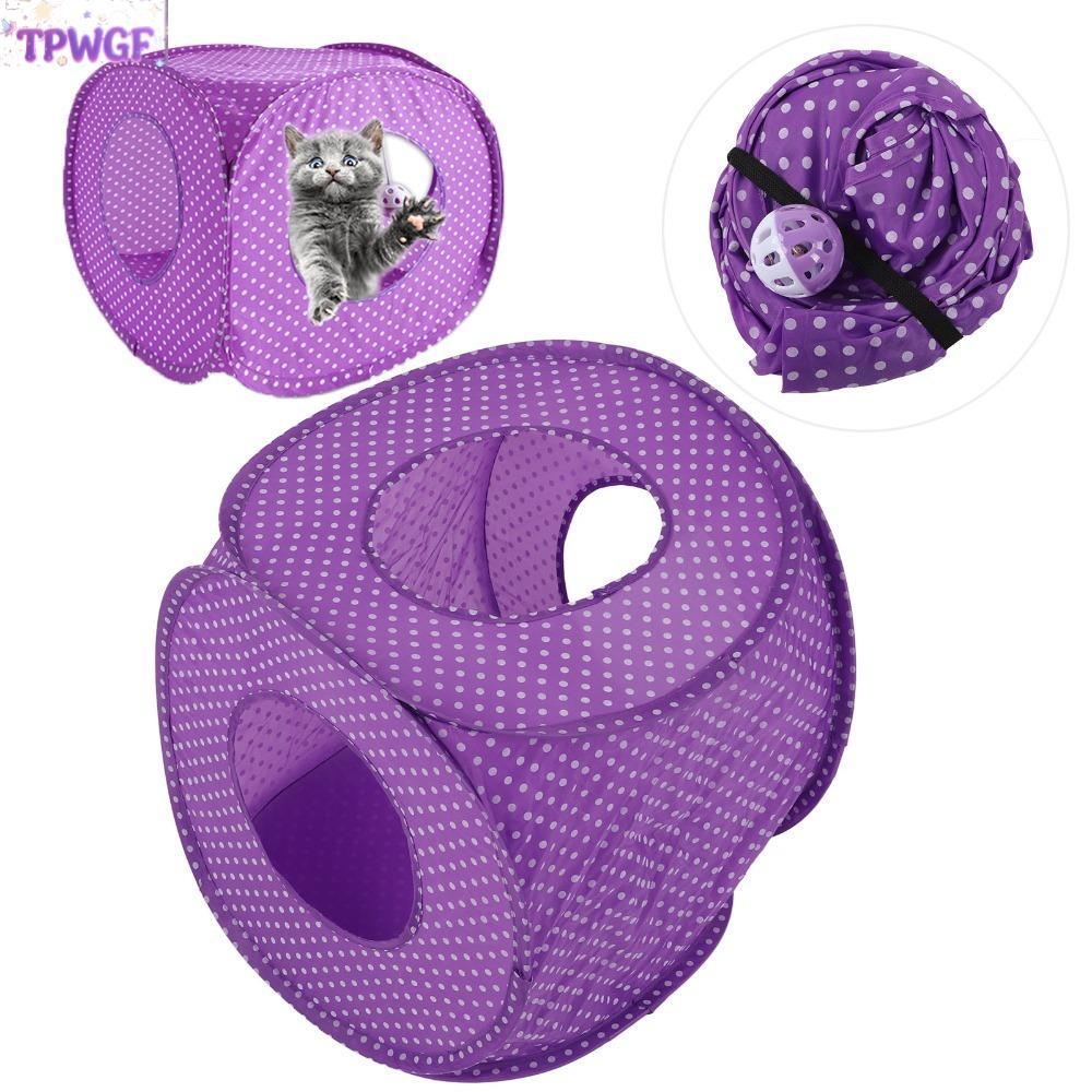 TPWGF Cat Tunnel Maze, with Balls 3 Holes Cat Tunnel Bed, พกพาสะดวกพับ Cat House Tent Cat Hiding