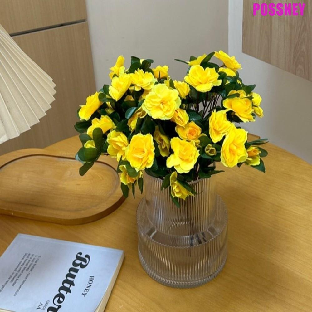POSSNEY จําลอง Azalea ดอกไม้, ดอกไม้ปลอมดอกไม้หัตถกรรม Art ประดิษฐ์ Azalea ดอกไม้สาขา, Real Touch Ha