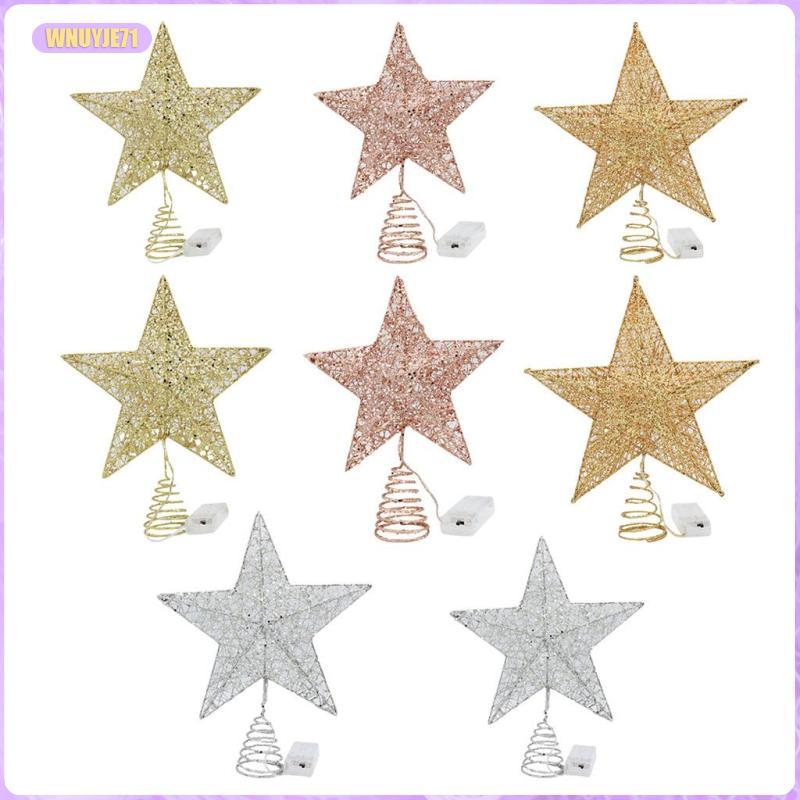 [wnuyje71] Tree Top Star LED Christmas Tree Topper Five-Pointed Star ตกแต่งหมุนโคมไฟโปรเจคเตอร์เหมาะ
