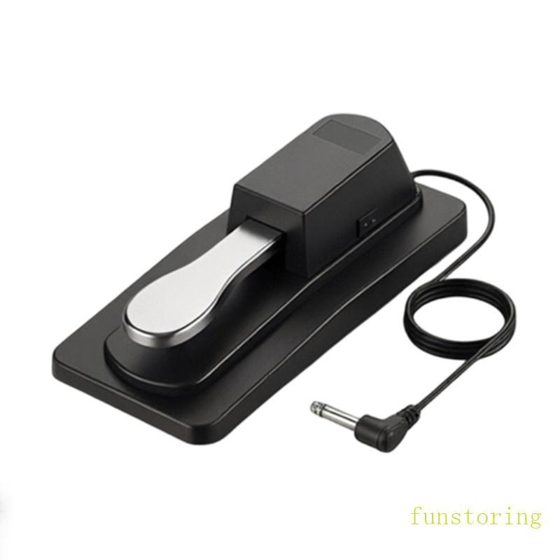 FUN คีย์บอร์ด Sustain Pedal พร้อมฐานโลหะ Sustain Pedal สําหรับเปียโนดิจิตอล Learners Stable ตําแหน่ง