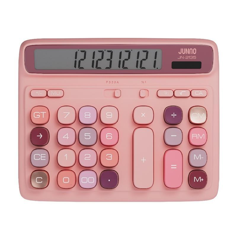 JUNNO เครื่องคิดเลข 12 หลัก รุ่น JN-2135 สีชมพู