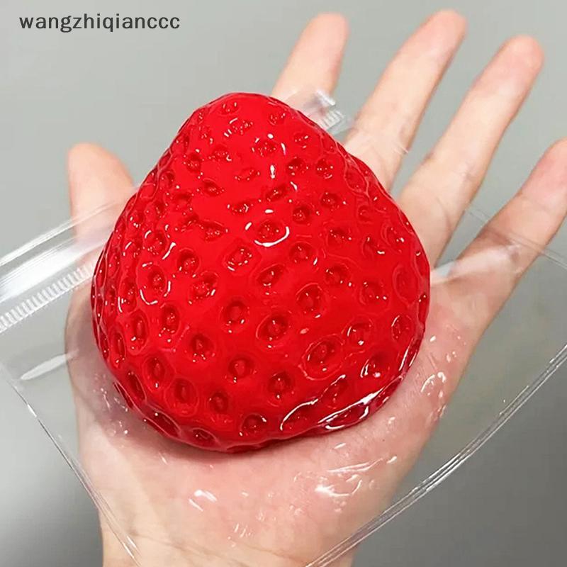 Hot Cute Cream Gold Powder Big Strawberry Pinch Fidgeting เลียนแบบซิลิโคน Clay Feeling DIY สาวของขวั