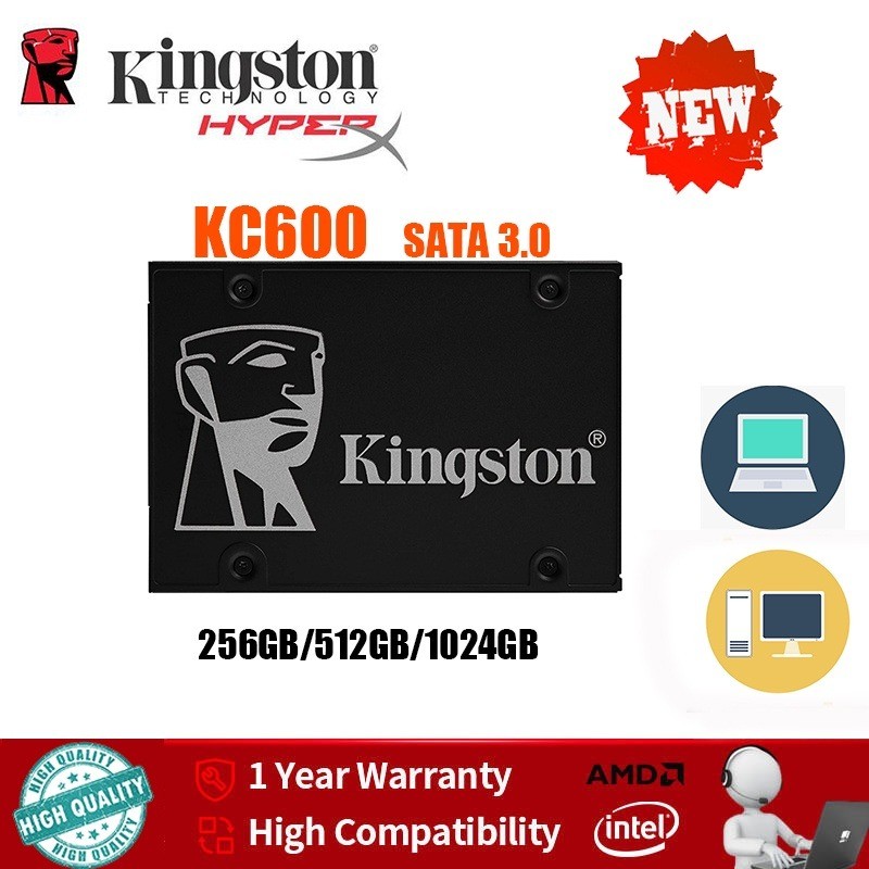 2.5นิ้ว SSD KC600 1TB 2TB 256GB 512GB Sata Hdd ฮาร์ดดิสก์ HD SSD โน้ตบุ๊ค PC 1024GB ภายใน Solid Stat