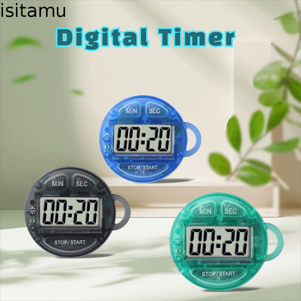 ISITAFT Digital Timer, Round Portable Counting Timer, Multifunctional Transparent Visual Timer Magne