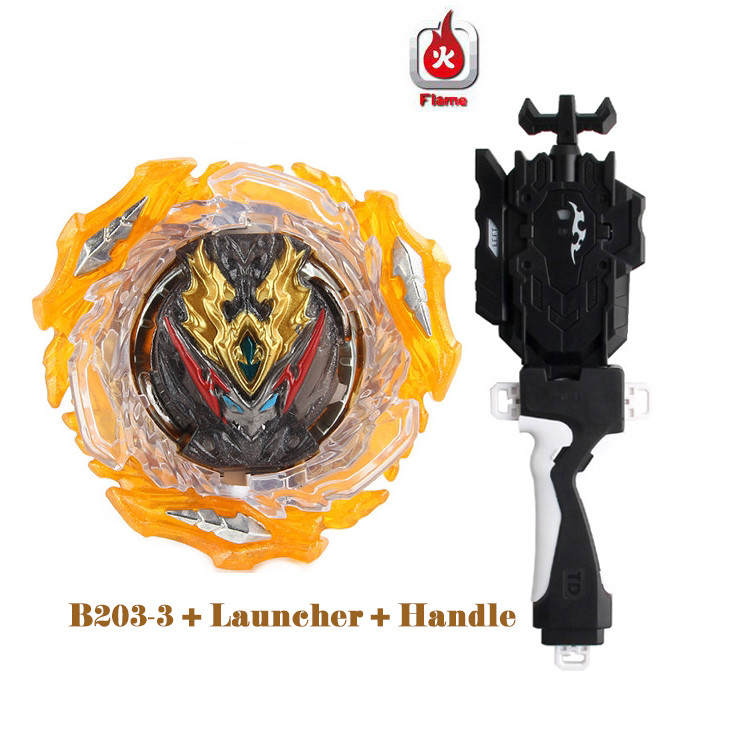 Spinning Tops Flame B-203 Starter Set Flame B-203 Within Launcher Handle สําหรับเด็ก