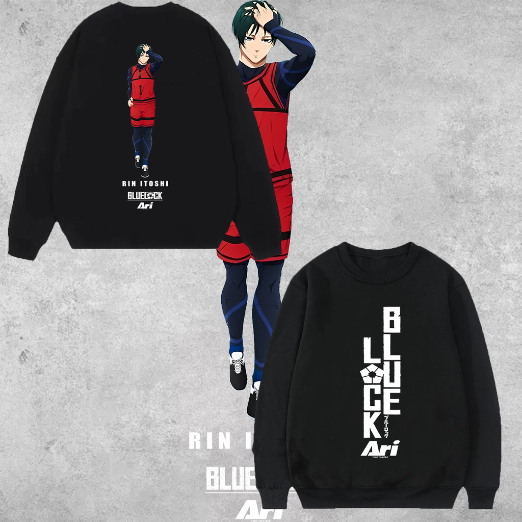 【เสื้อ Fashion】 Sweatshirts ARI X BLUE LOCK RIN เสื้อคอกลมคอกลมสวมใส่สบาย Men Sweatshirts M-3XL Cal
