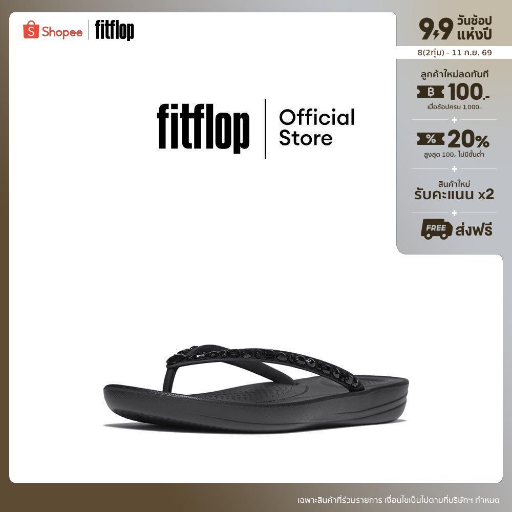 FITFLOP iQUSHION MULTI-CRYSTAL F/F รองเท้าแตะผู้หญิง รุ่น JC8-090 สี BLACK
