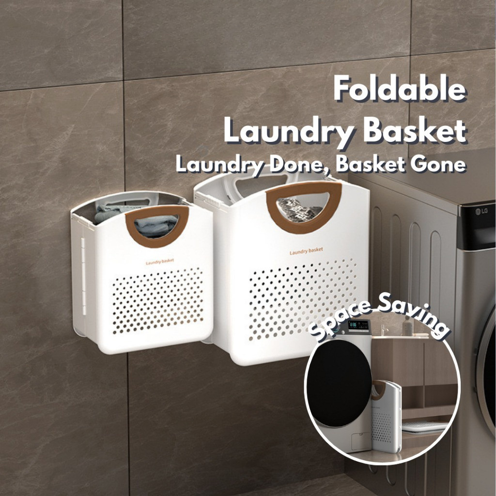 Foldable Laundry Basket Hanging Laundry Bag Folding Collapsible Dirty Clothes Storage Rack Hamper