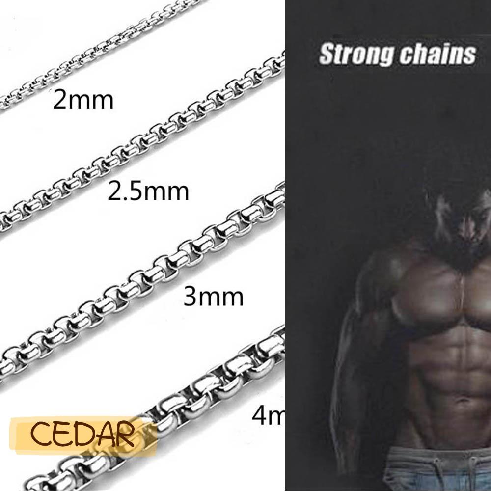 CEDAR  สร้อยคอสแตนเลส สีเงิน ผู้หญิงผู้ชาย เครื่องประดับ คำแถลง
