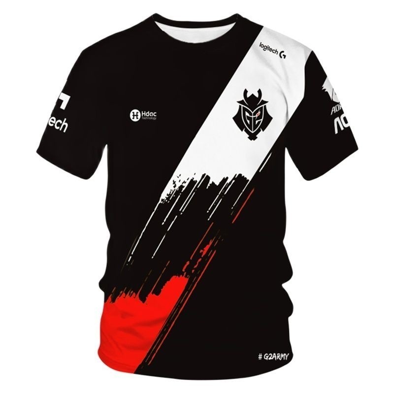 เสื้อยืดทีม 3D พิมพ์ G2 Esports Unisex