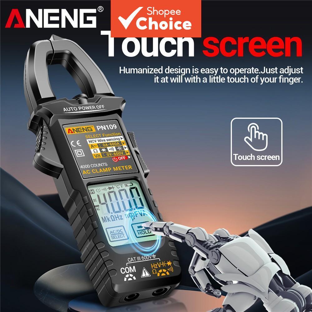 ANENG หนึ่งชุด PN109 600A Digital Clamp Meter, NCV เครื่องทดสอบแบบไม่สัมผัส 4000 นับจอแสดงผลดิจิตอลแ