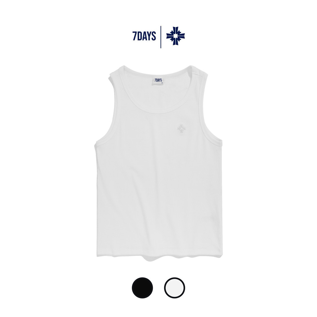7DAYS ESSENTIAL RIBBED TANK Mens RIBBED TANK Top Stretch Cotton Underarm Basic Slim Form
