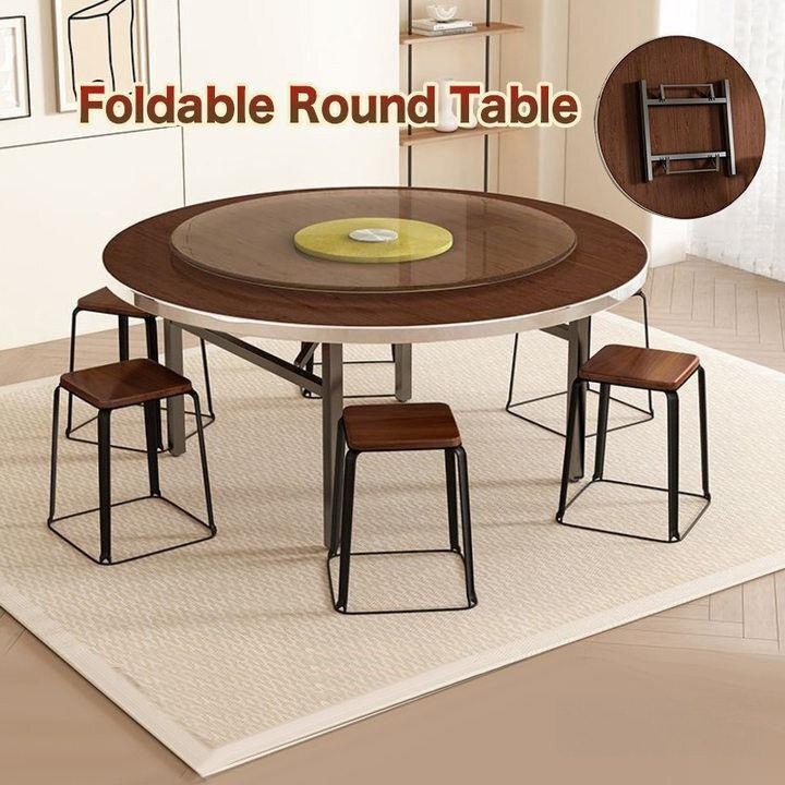 For Home Use Round Table With Turntable Solid Wood Round Dining Table Foldable Dining Table