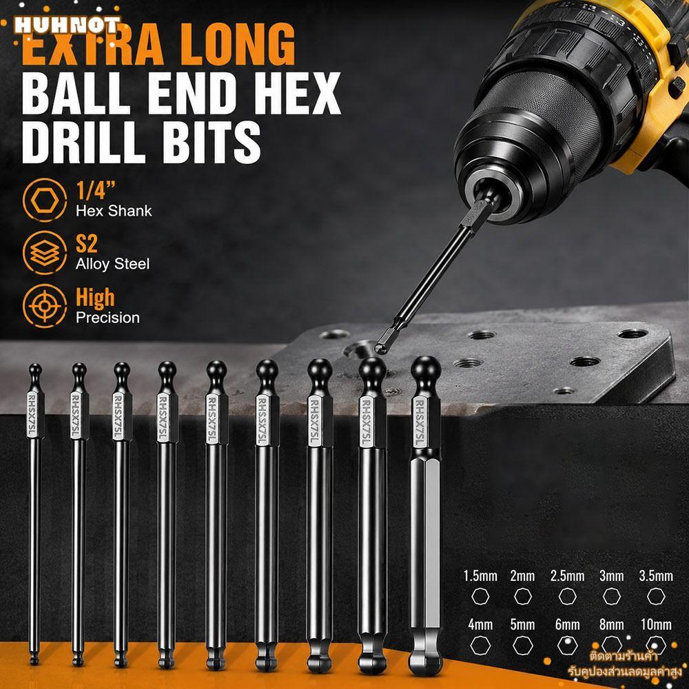 HHNOT Ball End Hex Bit, ลด Shank Single End Hex ไขควง Bit, ทนต่อการสึกหรอ Ball End Steel Magnetic Dr