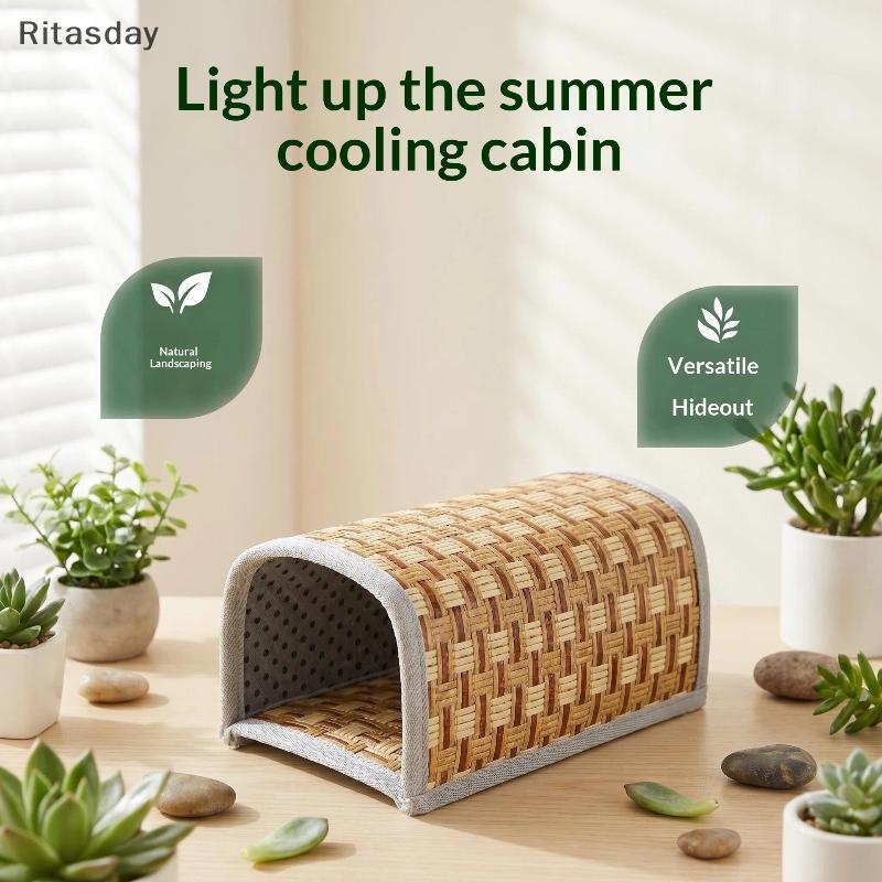 Ritasday หนูแฮมสเตอร์เสื่อรังหญ้าธรรมชาติฤดูร้อน Cooling Chewable ทนต่อการสึกหรอผ้าปูที่นอนสําหรับหน