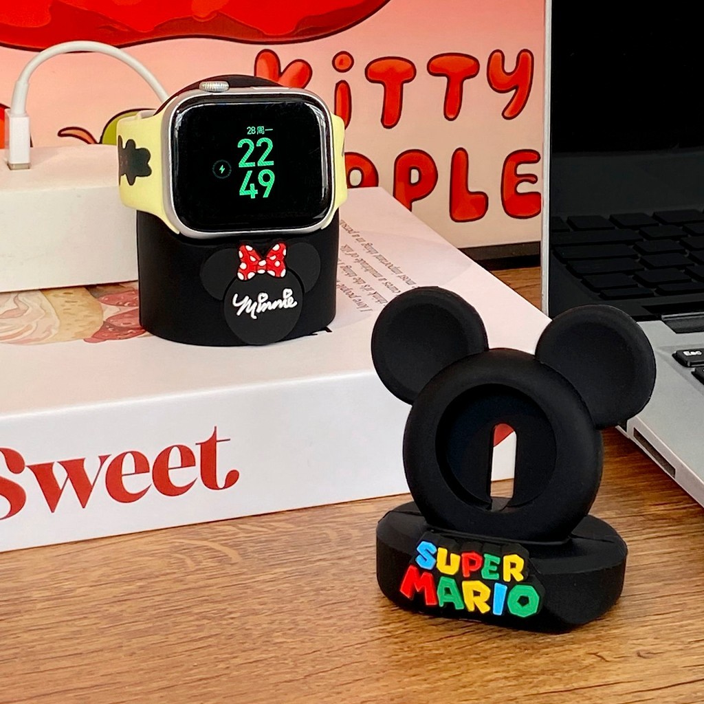 [ks1498.th] เหมาะสําหรับ iwatch Apple Watch Stand ฐานชาร์จ Applewatch สุดน่ารัก/ขาตั้ง/อุปกรณ์ [0905