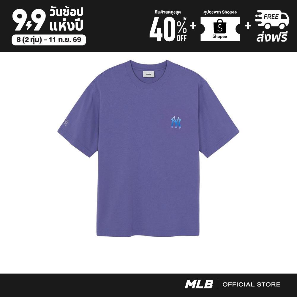 MLB เสื้อยืด ยูนิเซ็กซ์ Basic Colorful Street Logo Over Fit T-Shirts รุ่น 3ATSB0663 50PPS สีม่วง