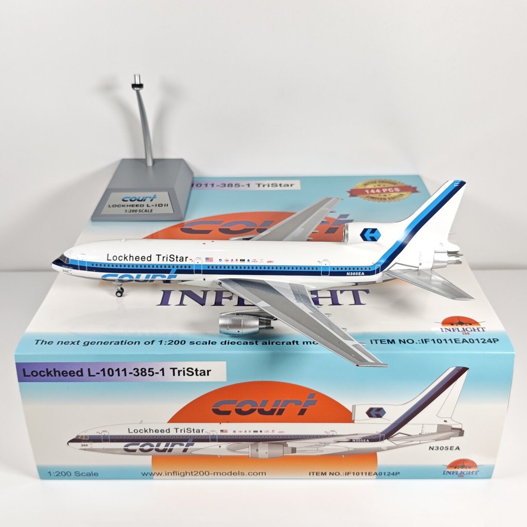INFLIGHT 1: 200 Lockheed L-1011 N305EA Samsung Airliner โมเดลเครื่องบินโลหะผสม