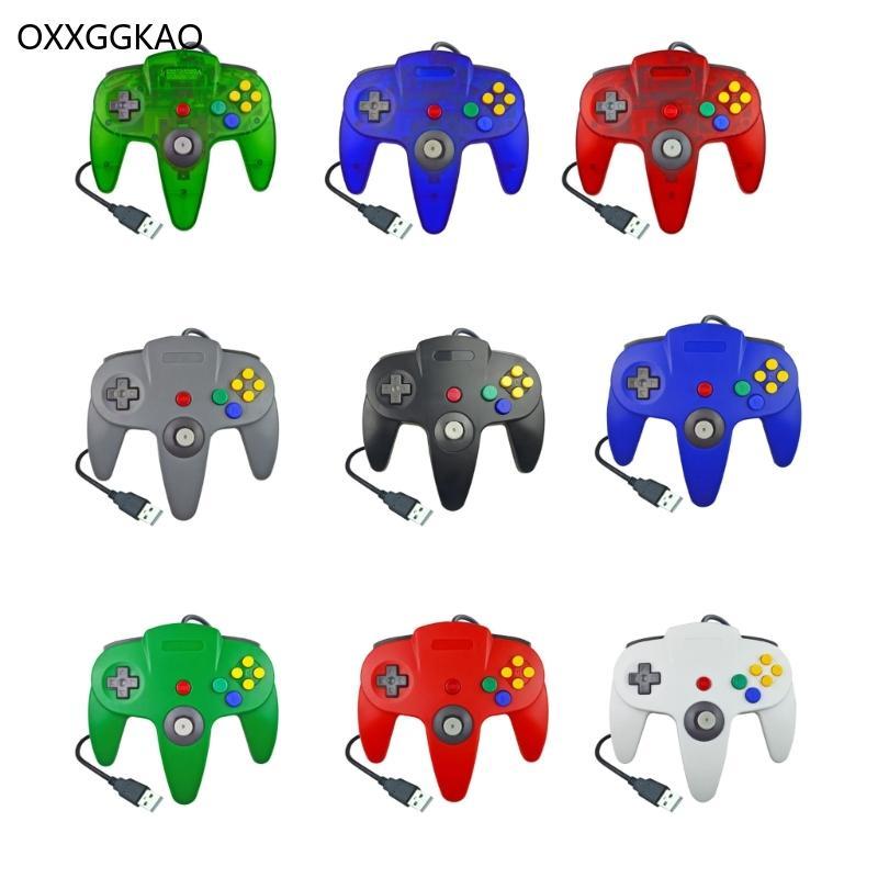 OXXGGKAO USB แบบมีสาย N64 Gamepad จอยสติ๊กสําหรับ NS 64 คอนโซลจอยสติ๊กสําหรับเล่นเกม Controller