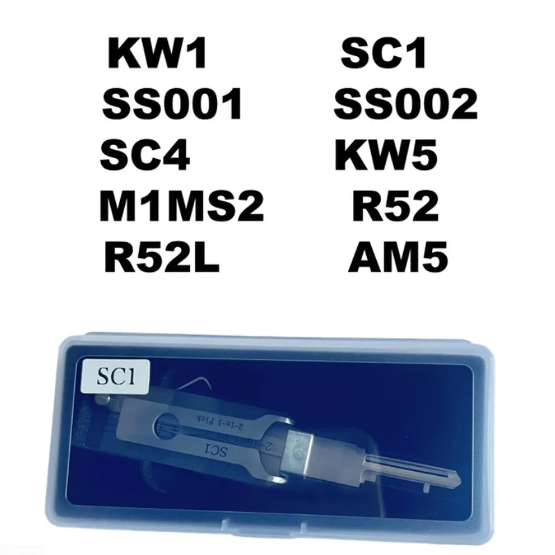 Lishi สไตล์ 2 In 1 R52 R52L SC1 SC4 KW1 KW5 AM5 M1MS2 SS001 PRO SS002 PRO CIVIL LOCK SMITH เครื่องมื