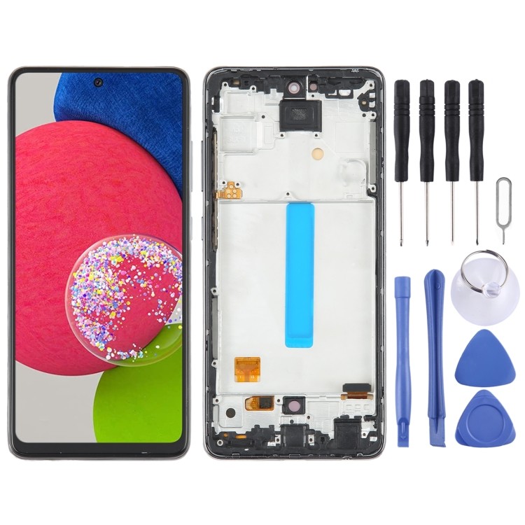 เตรียมจัดส่ง สําหรับ Samsung Galaxy A52s 5G SM-A528 OLED หน้าจอ LCD Digitizer ประกอบเต็มพร้อมกรอบ