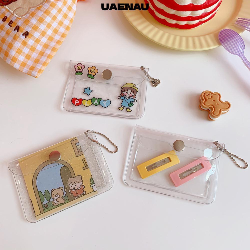 UAENAU Card Bag PVC Transparent Bling Wallet