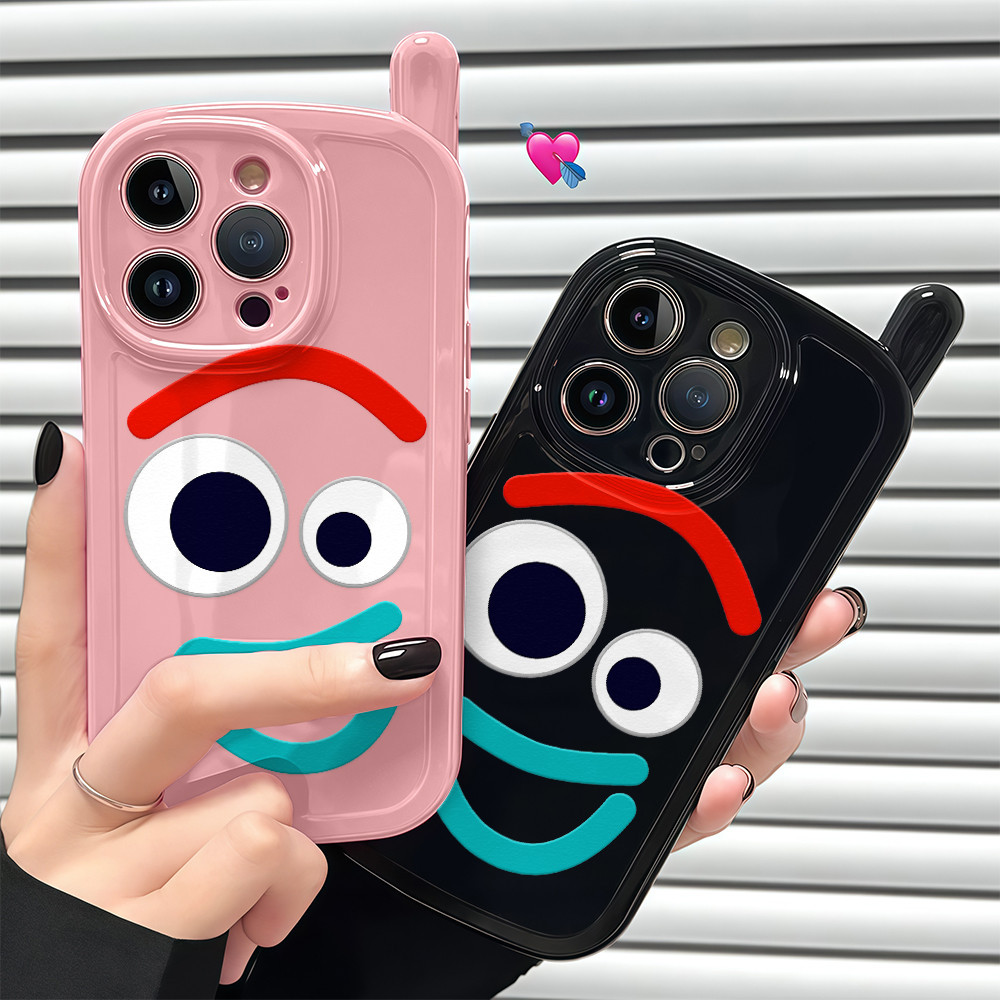 เคสสำหรับไอโฟน12 หน้าบิดเบี้ยวตลก เคสโทรศัพท์อิฐRetro TPU For IPhone17 16 11 12 13ProMax 15 14 7/8Plus XSXR ของจัดส่งฟรี