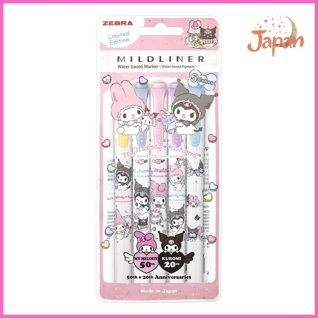 [Direct from Japan]Zebra Mildliner Highlighters, Sanrio My Melody & Kuromi 50th Anniversary Edition,