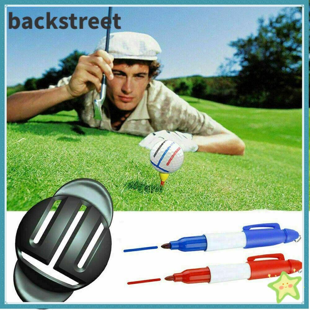 BACKSTAGEREETDV Golf Mark Stencil Outdoor With 2 Pen Sport Tool T Line Marker